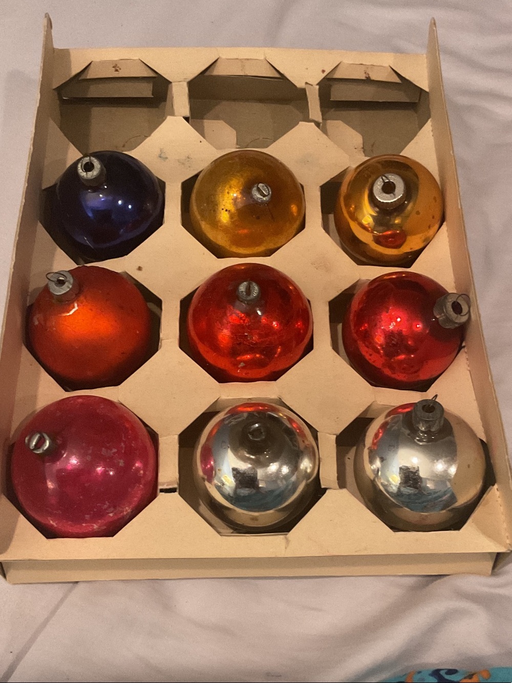 Vintage Glass Christmas Ornaments - Assorted Colors